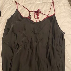 Free People Black Chemise with Red Accents
